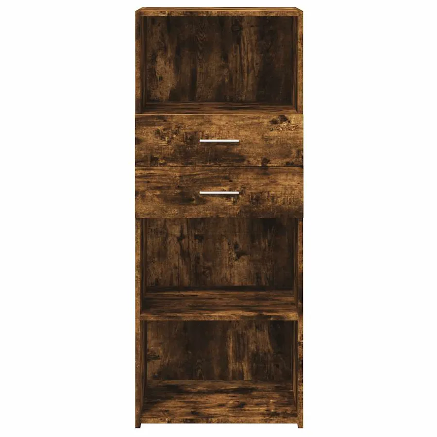 Buffet haut chêne fumé 50x42,5x124 cm bois d'ingénierie - 4