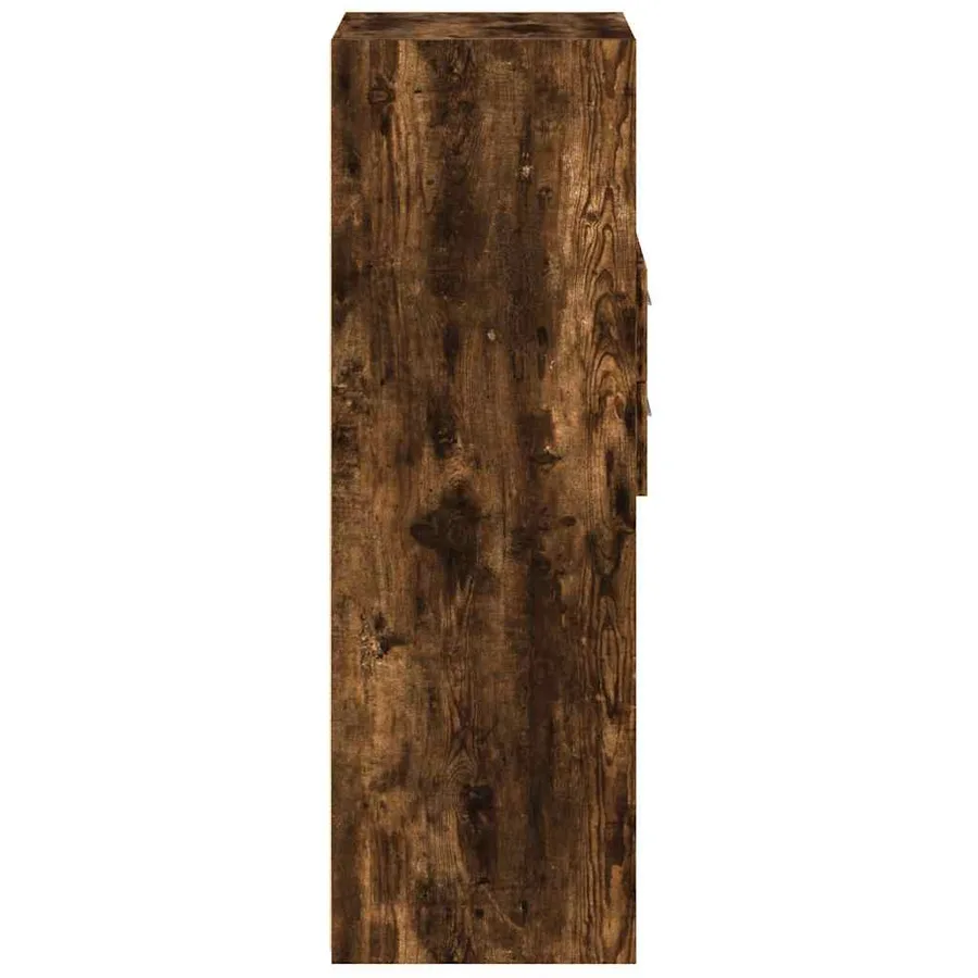 Buffet haut chêne fumé 50x42,5x124 cm bois d'ingénierie - 5