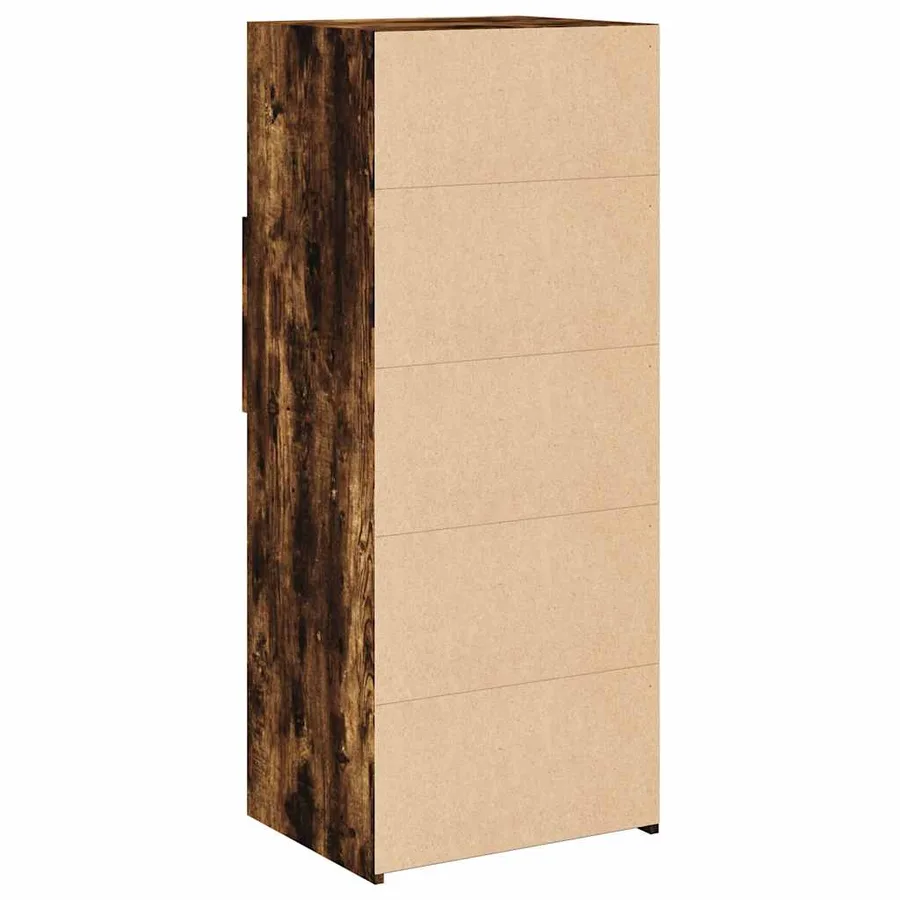 Buffet haut chêne fumé 50x42,5x124 cm bois d'ingénierie - 6