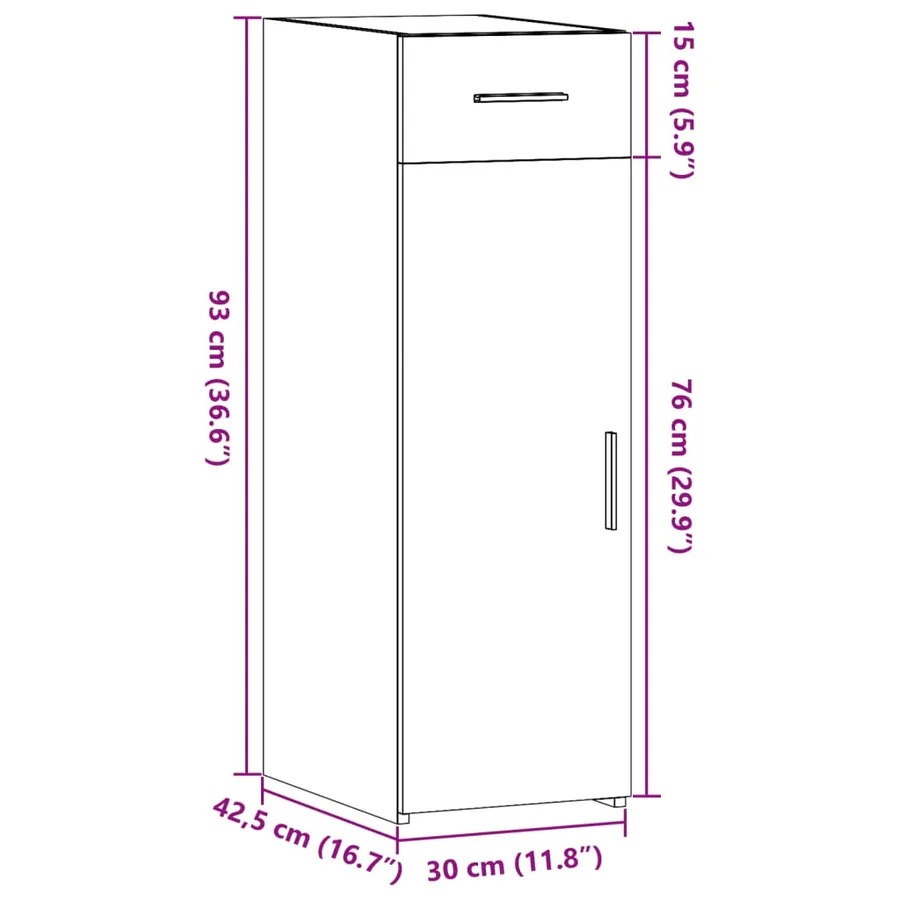 Buffet chêne sonoma 30x42,5x93 cm bois d'ingénierie - 11