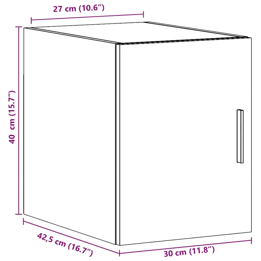 Armoire murale chêne sonoma 30x42,5x40 cm bois d'ingénierie - 12