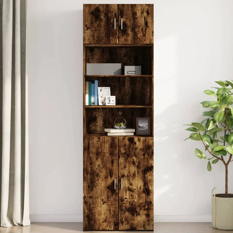 Armoire murale chêne fumé 70x42,5x40 cm bois d'ingénierie - 3