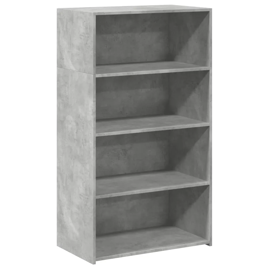 Buffet haut gris béton 70x41x124 cm bois d'ingénierie - 2
