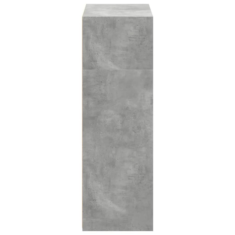 Buffet haut gris béton 70x41x124 cm bois d'ingénierie - 5