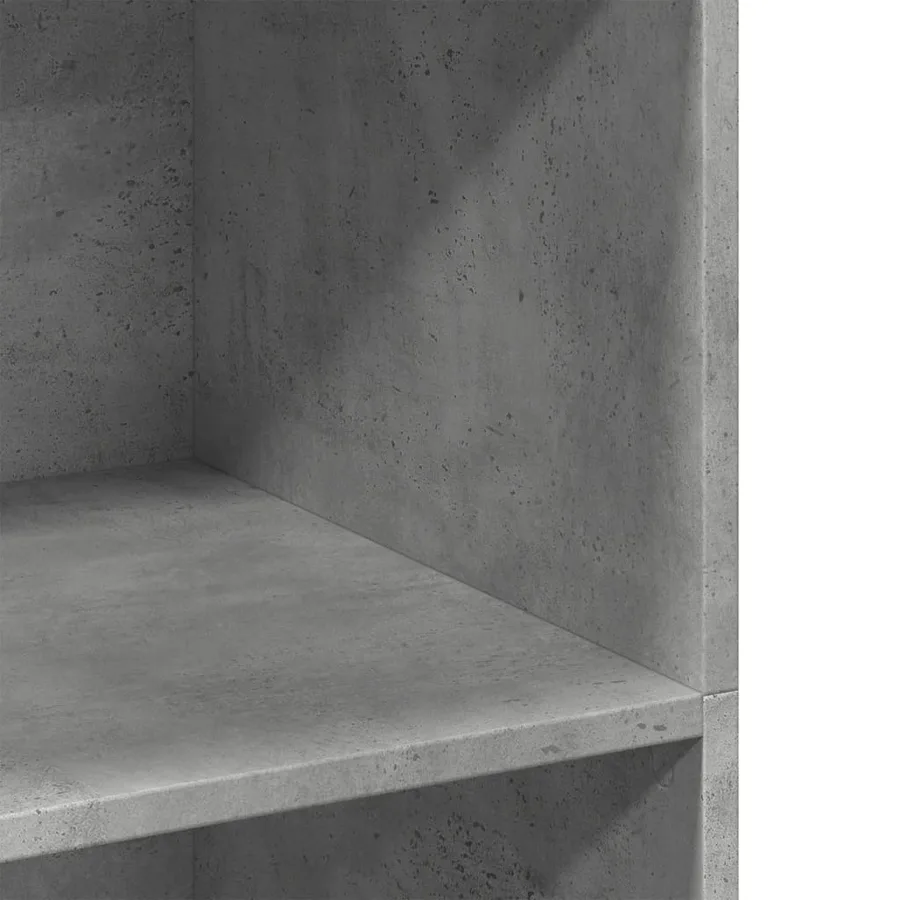Buffet haut gris béton 70x41x124 cm bois d'ingénierie - 7