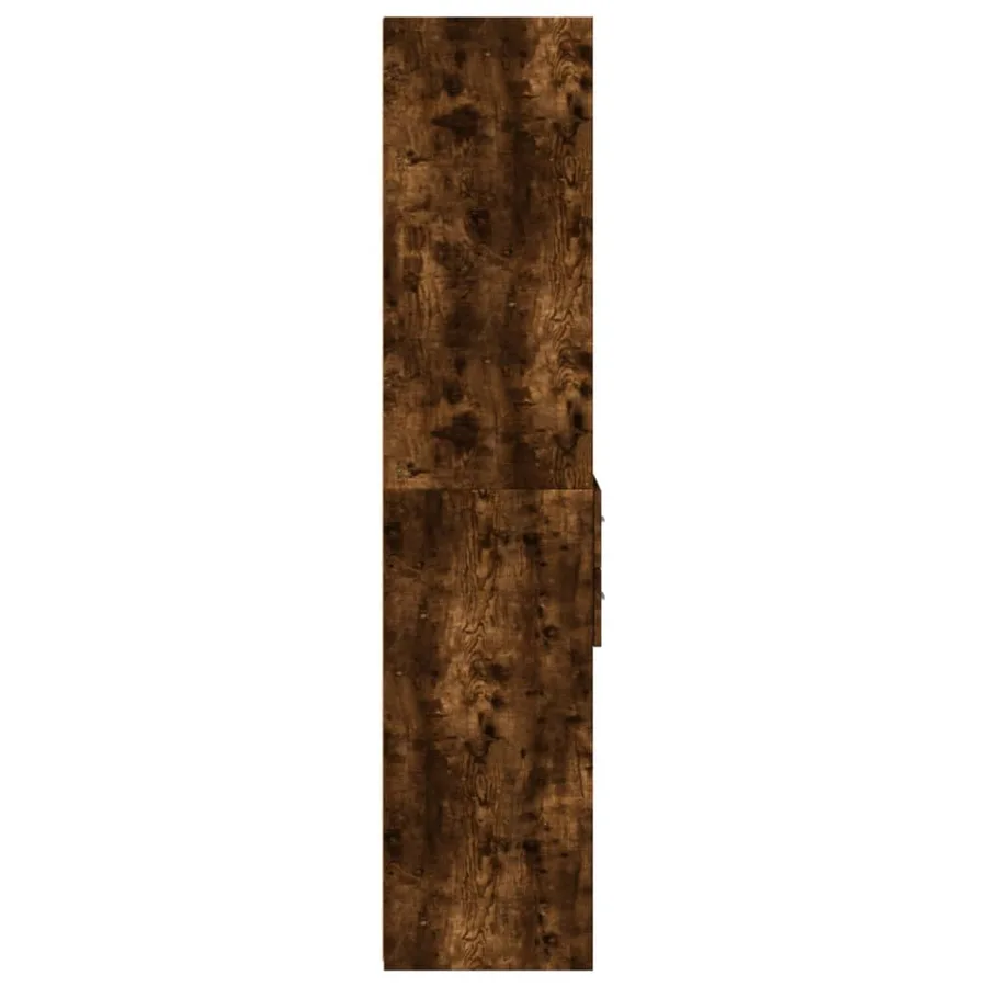 Buffet haut chêne fumé 40x42,5x185 cm bois d'ingénierie - 5