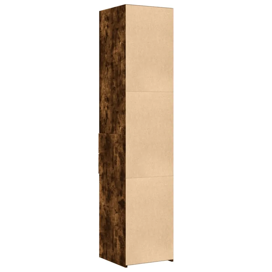 Buffet haut chêne fumé 40x42,5x185 cm bois d'ingénierie - 6