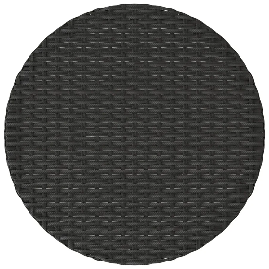 Ensemble de bistro 3 pcs avec coussins noir résine tressée - 10