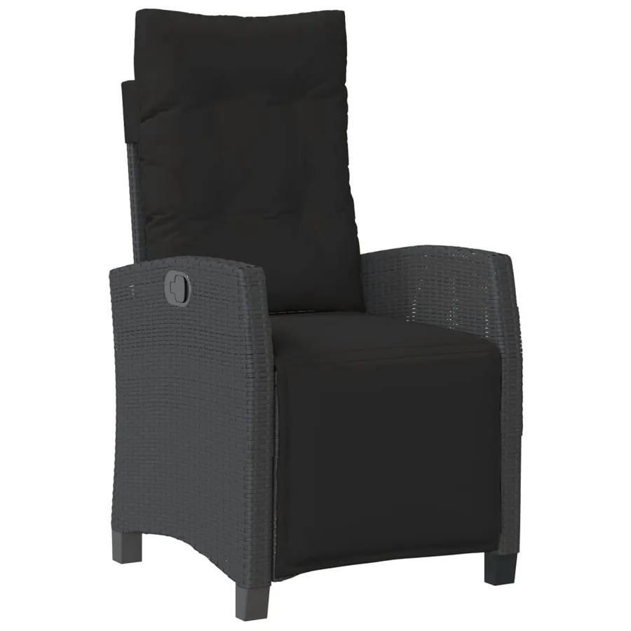 Ensemble de bistro 3 pcs avec coussins noir résine tressée - 4
