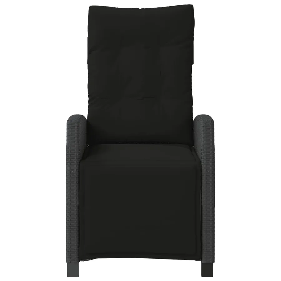 Ensemble de bistro 3 pcs avec coussins noir résine tressée - 5
