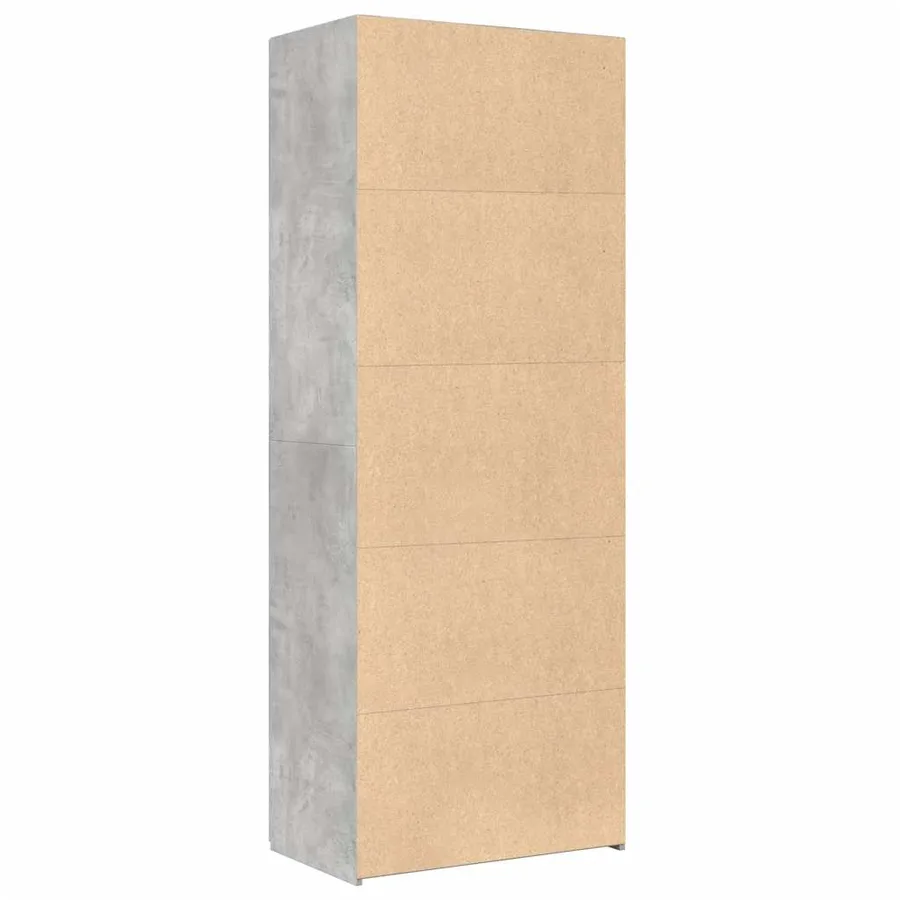 Buffet haut gris béton 70x42,5x185 cm bois d'ingénierie - 4