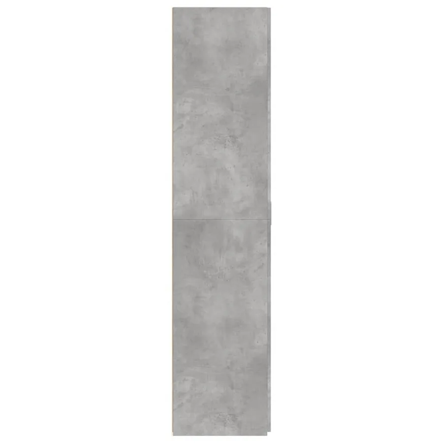 Buffet haut gris béton 70x42,5x185 cm bois d'ingénierie - 5