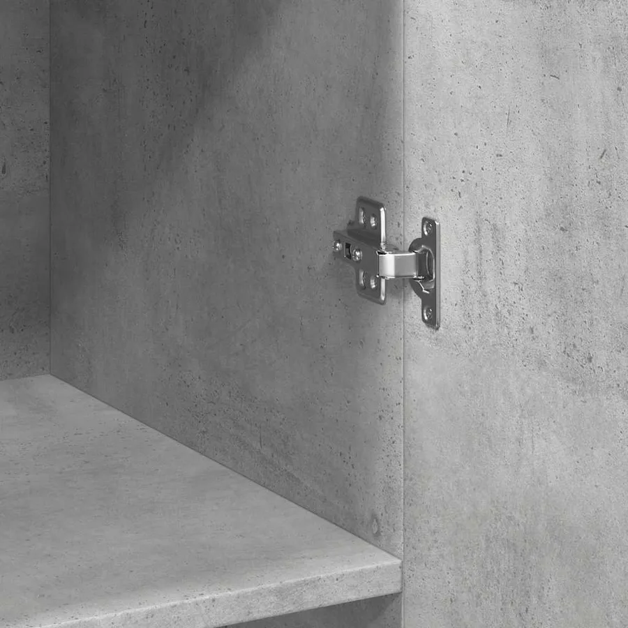 Buffet haut gris béton 70x42,5x185 cm bois d'ingénierie - 6