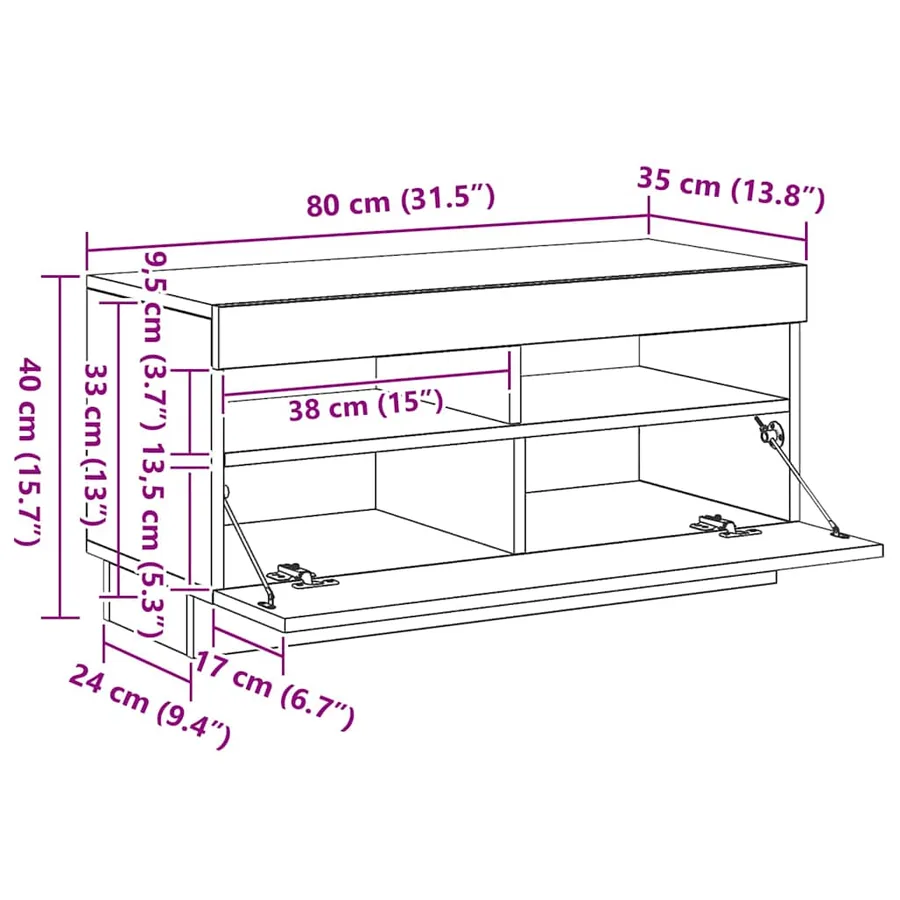 Buffet haut gris béton 70x42,5x185 cm bois d'ingénierie - 8
