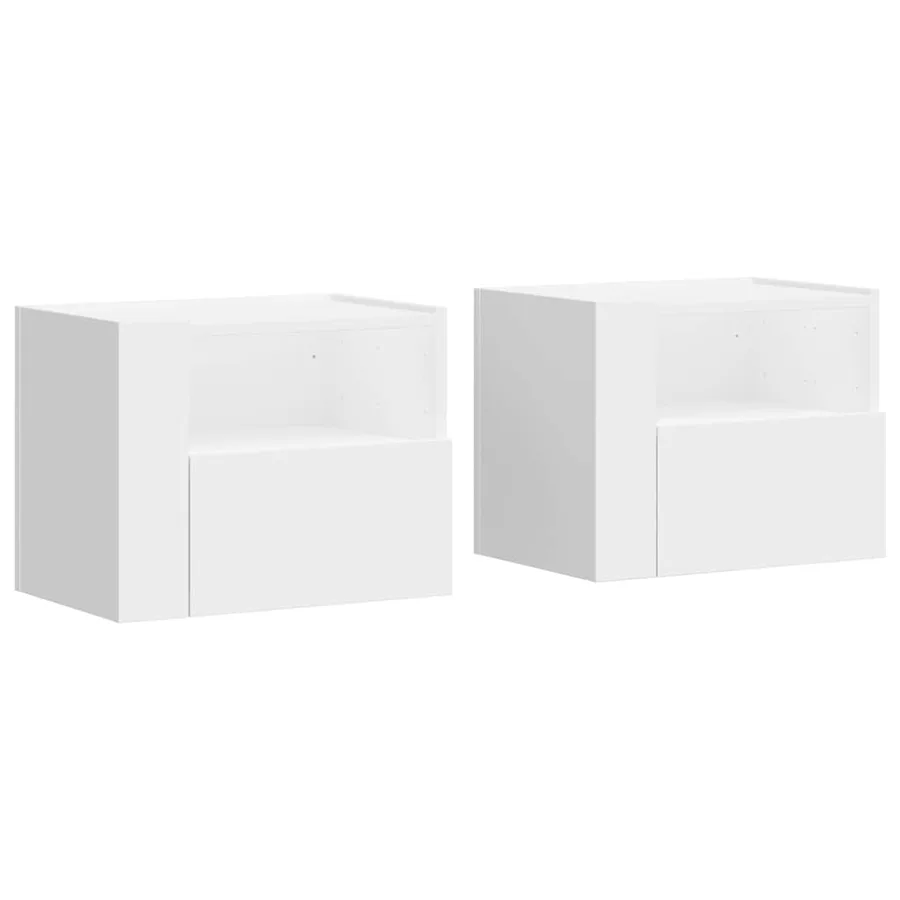 Tables de chevet murales 2 pcs blanc 45x30x35 cm - 2