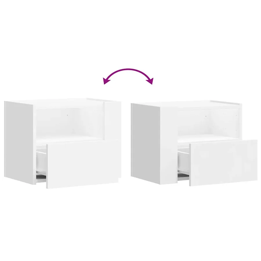 Tables de chevet murales 2 pcs blanc 45x30x35 cm - 8