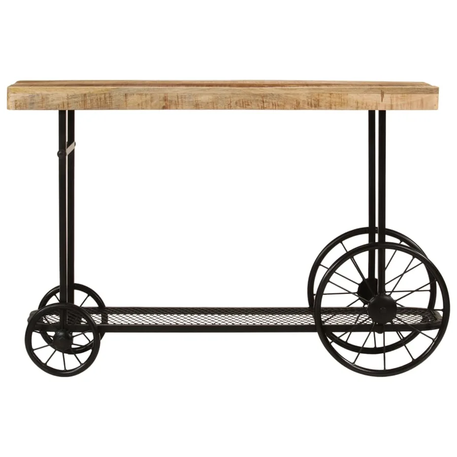 Table console 112x36x76 cm bois massif de manguier et fer - 2