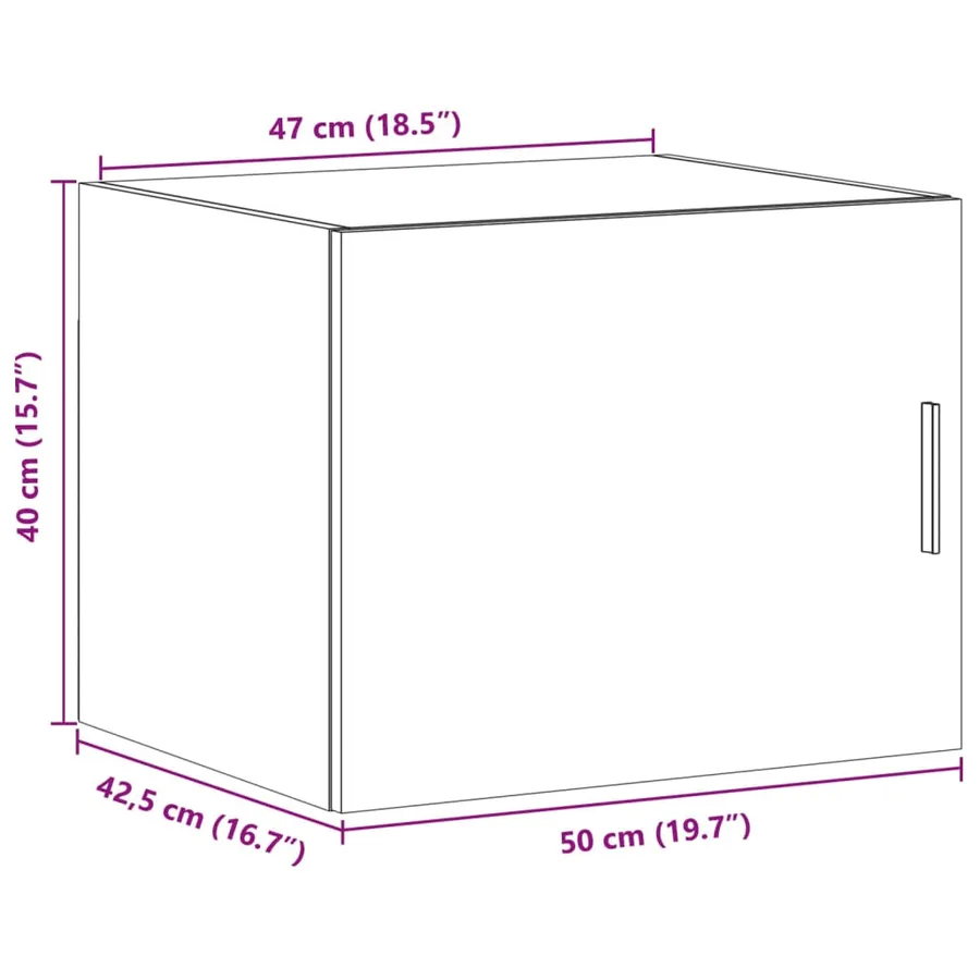 Armoire murale chêne fumé 50x42,5x40 cm bois d'ingénierie - 12