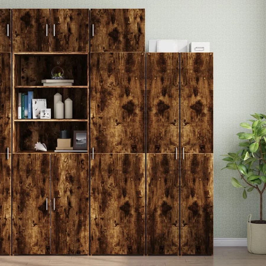 Armoire murale chêne fumé 50x42,5x40 cm bois d'ingénierie - 3