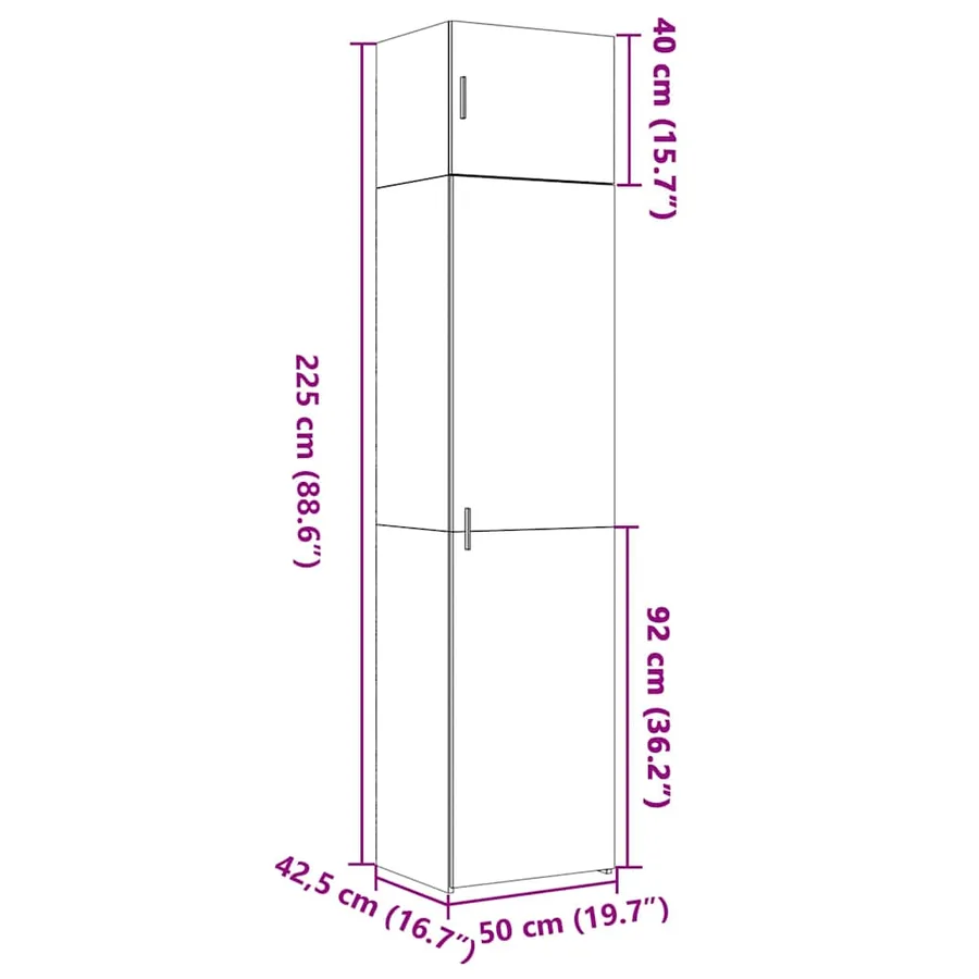 Armoire de rangement mince blanc 50x42,5x225 cm - 14