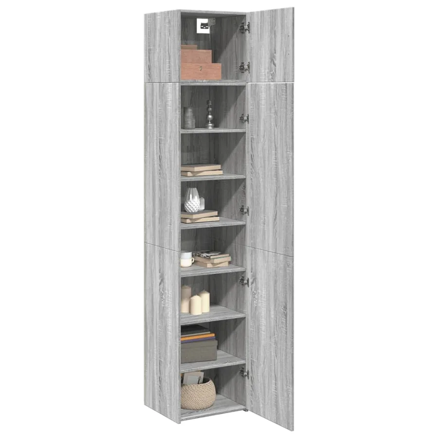 Armoire de rangement mince sonoma gris 45x42,5x225 cm - 3