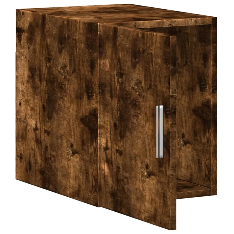 Armoire murale chêne fumé 30x42,5x40 cm bois d'ingénierie - 8