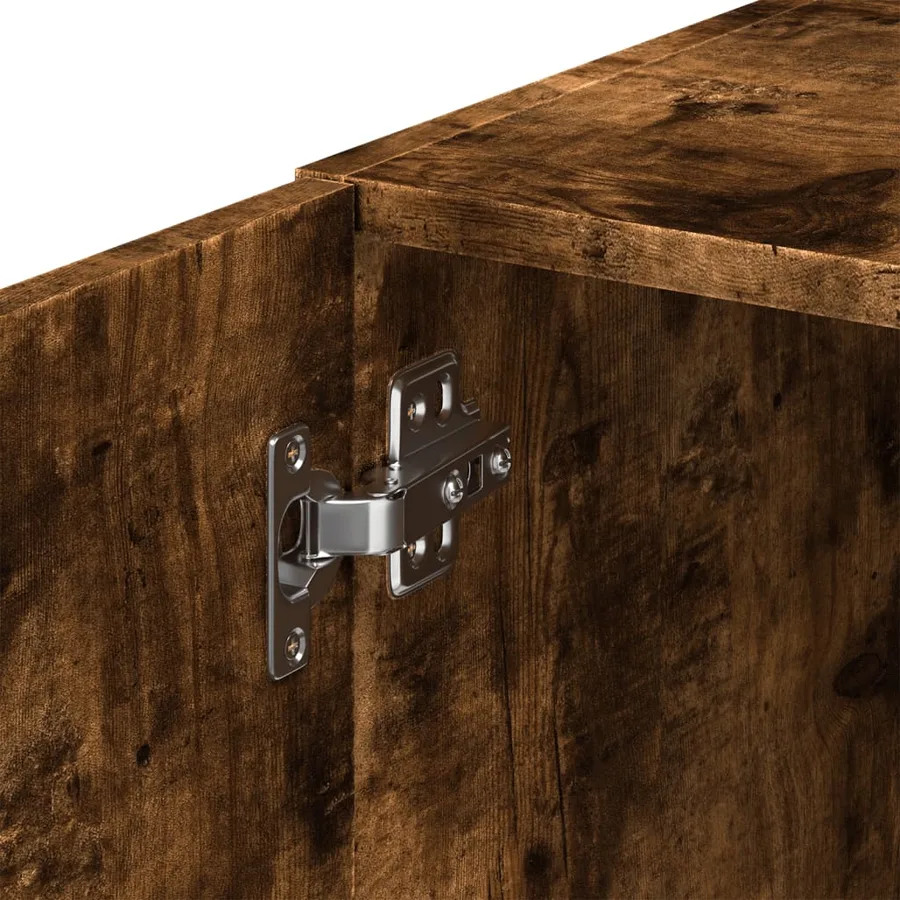 Armoire murale chêne fumé 30x42,5x40 cm bois d'ingénierie - 9