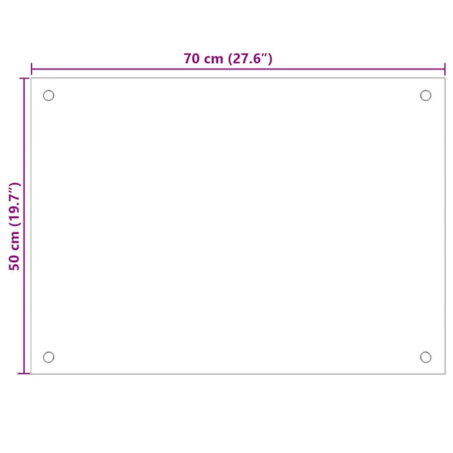 Dosserets de cuisine 2 pcs blanc 70x50 cm verre trempé - 10