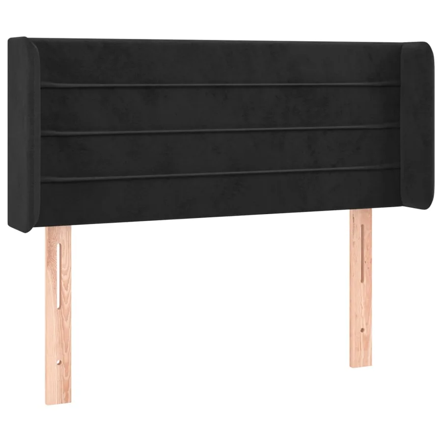 Tête de lit avec oreilles Noir 83x16x78/88 cm Velours - 2