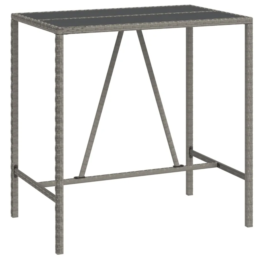 Ensemble de bar de jardin 7 pcs avec coussins gris poly rotin - 5
