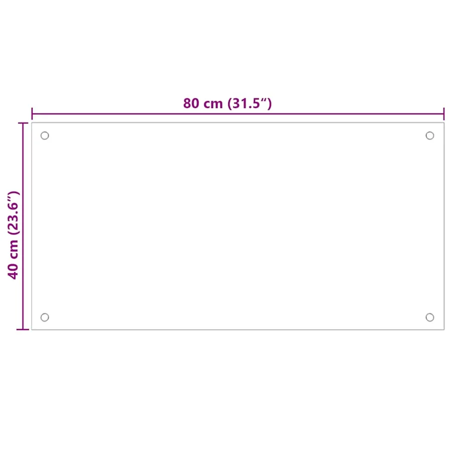 Dosserets de cuisine 2 pcs blanc 80x40 cm verre trempé - 10
