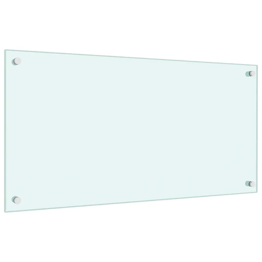 Dosserets de cuisine 2 pcs blanc 80x40 cm verre trempé - 5