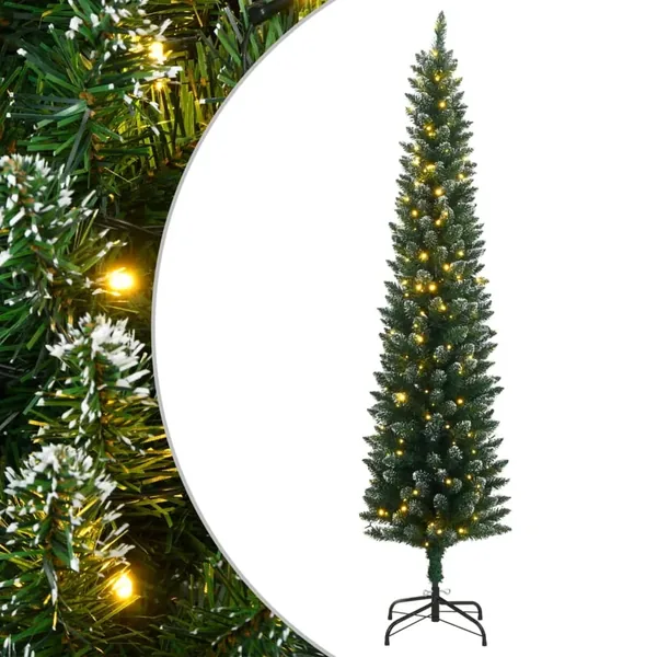 Sapin de Noël artificiel mince 150 LED 150 cm