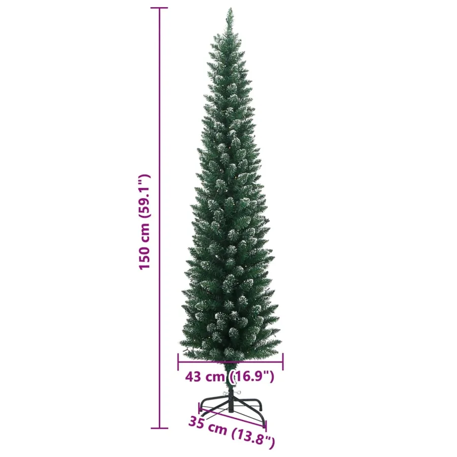 Sapin de Noël artificiel mince 150 LED 150 cm - 12