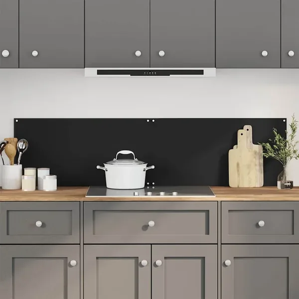 Dosserets de cuisine 2 pcs noir 80x60 cm verre trempé