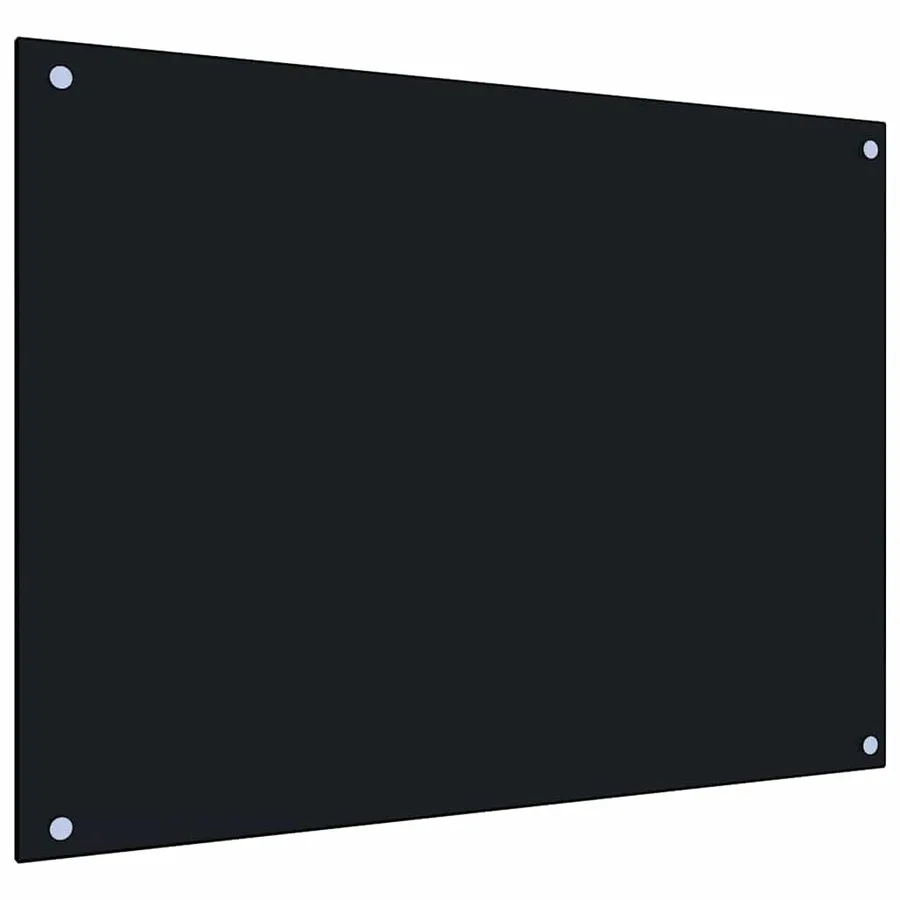 Dosserets de cuisine 2 pcs noir 80x60 cm verre trempé - 5