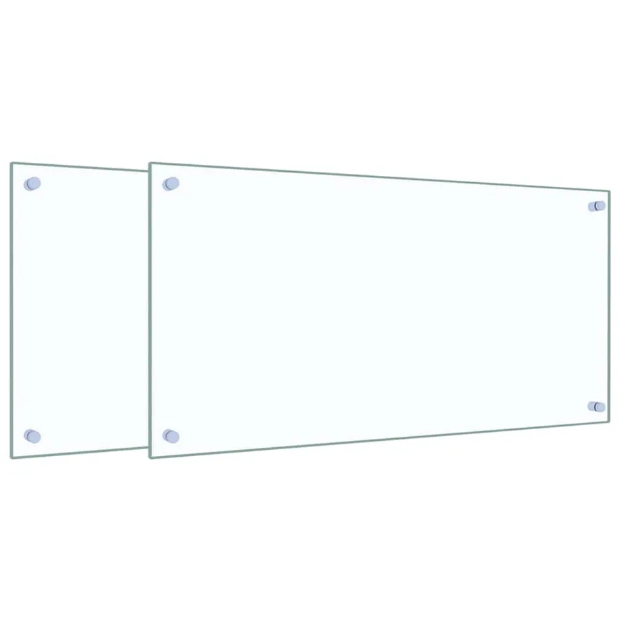 Dosserets de cuisine 2 pcs transparent 80x40 cm verre trempé - 2