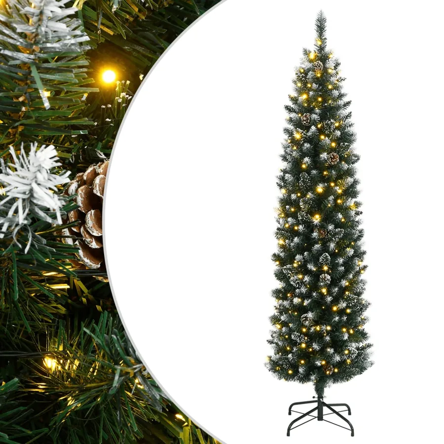 Sapin de Noël artificiel mince 150 LED 120 cm