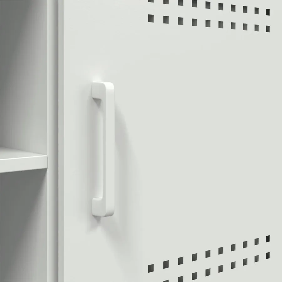 Meuble TV blanc 100,5x39x50,5 cm acier - 11