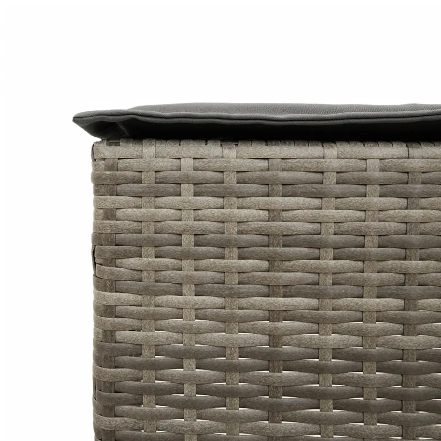 Ensemble de bar de jardin 7 pcs avec coussins gris poly rotin - 6