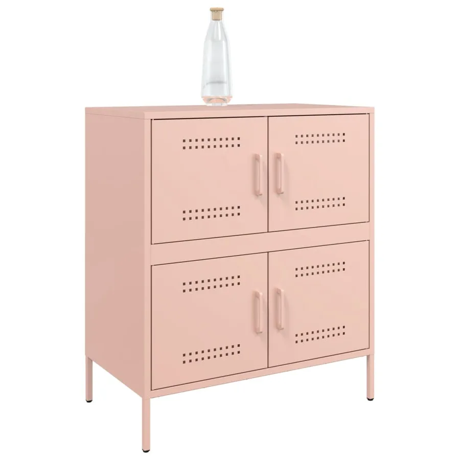 Buffet rose 68x39x79 cm acier - 4