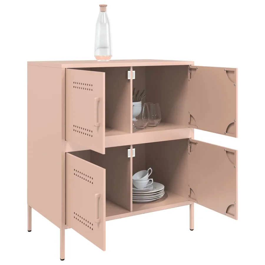 Buffet rose 68x39x79 cm acier - 5