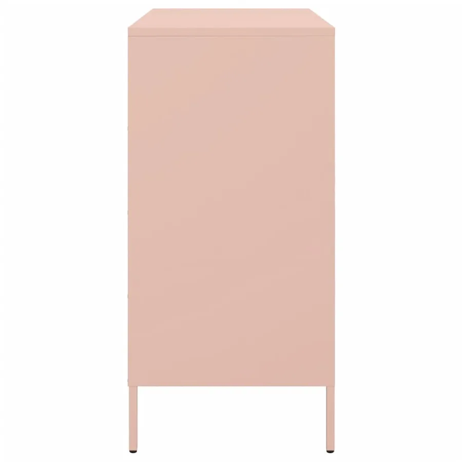 Buffet rose 68x39x79 cm acier - 7