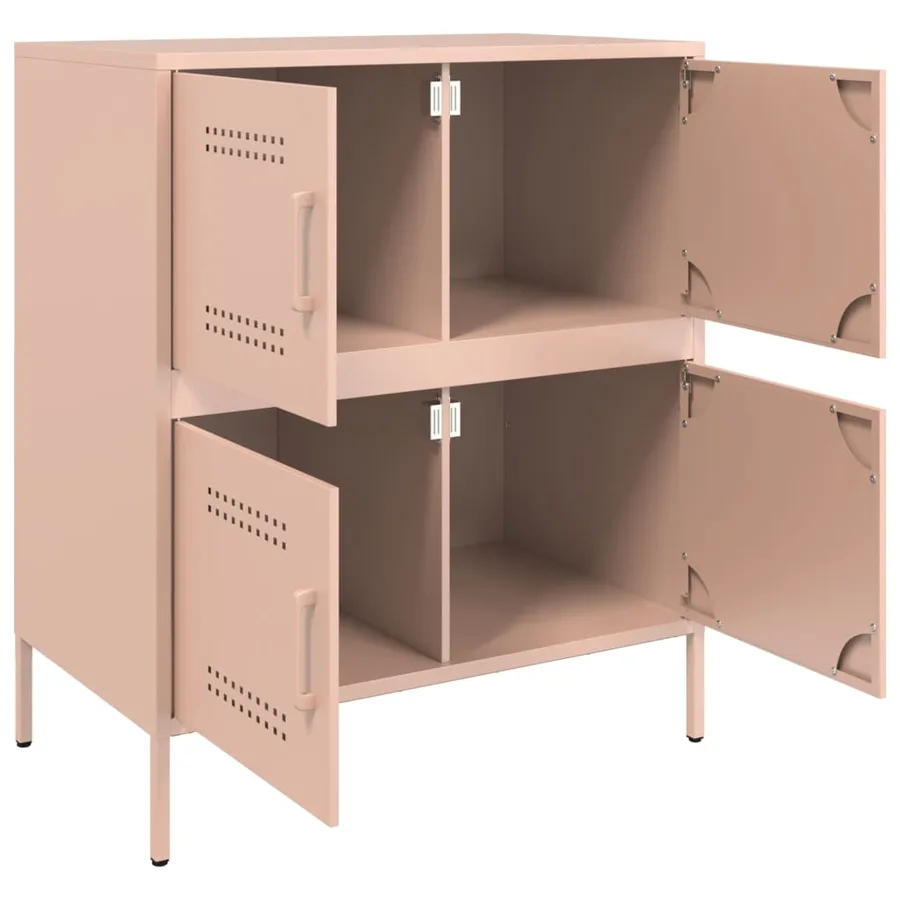 Buffet rose 68x39x79 cm acier - 9