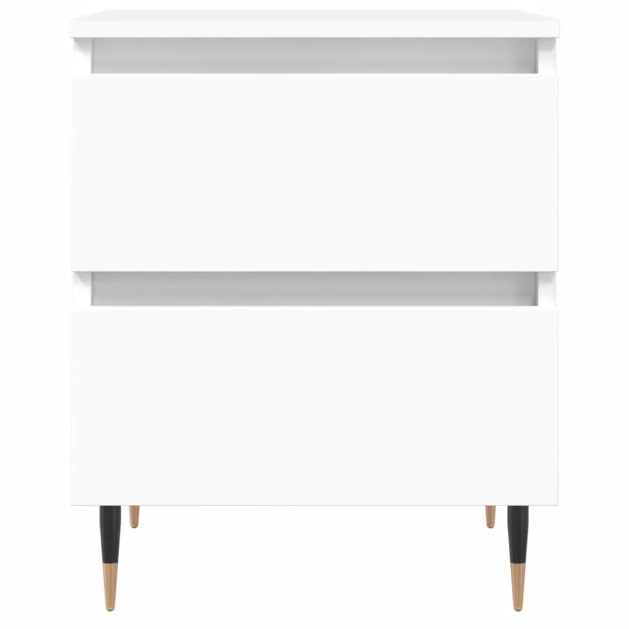 Table de chevet Blanc 40x35x50 cm Bois d’ingénierie - 5