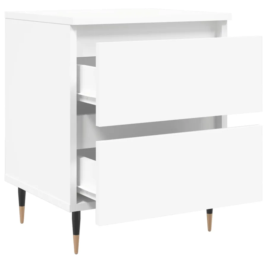 Table de chevet Blanc 40x35x50 cm Bois d’ingénierie - 6