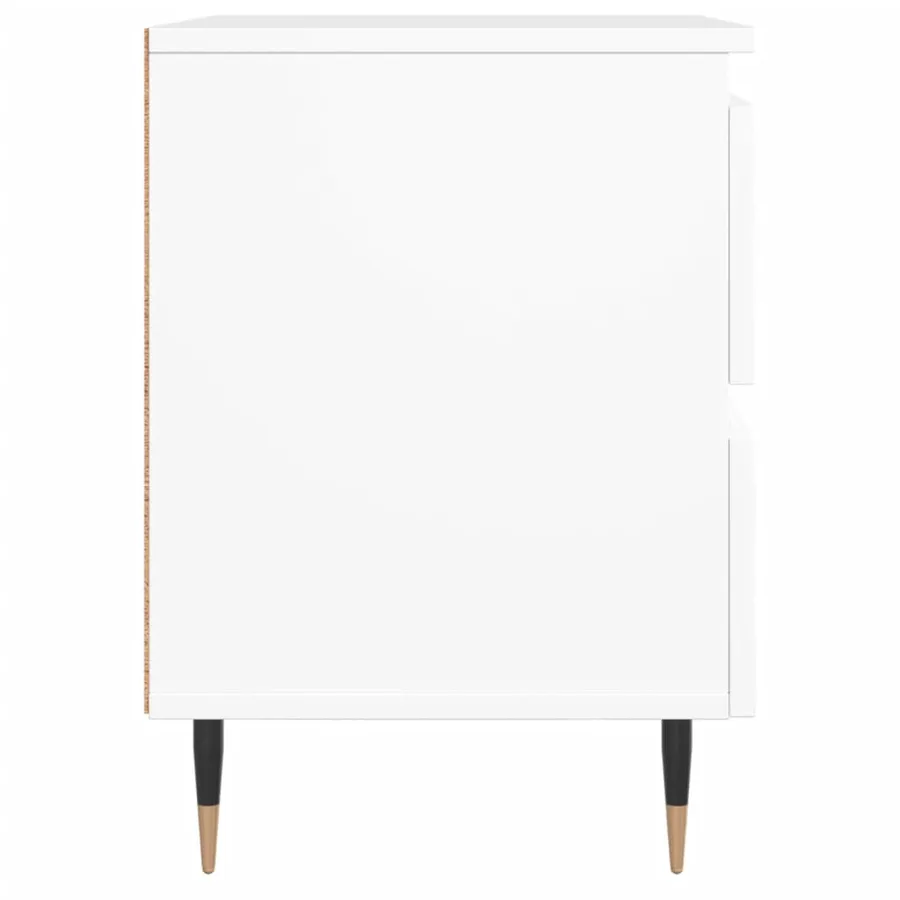 Table de chevet Blanc 40x35x50 cm Bois d’ingénierie - 7