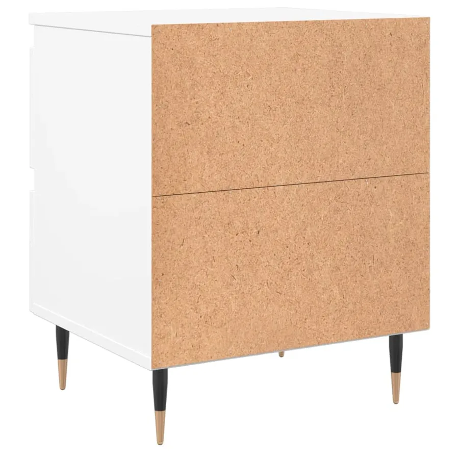 Table de chevet Blanc 40x35x50 cm Bois d’ingénierie - 8