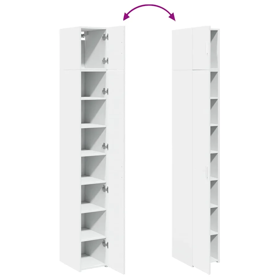 Armoire de rangement mince blanc 30x42,5x225 cm - 9