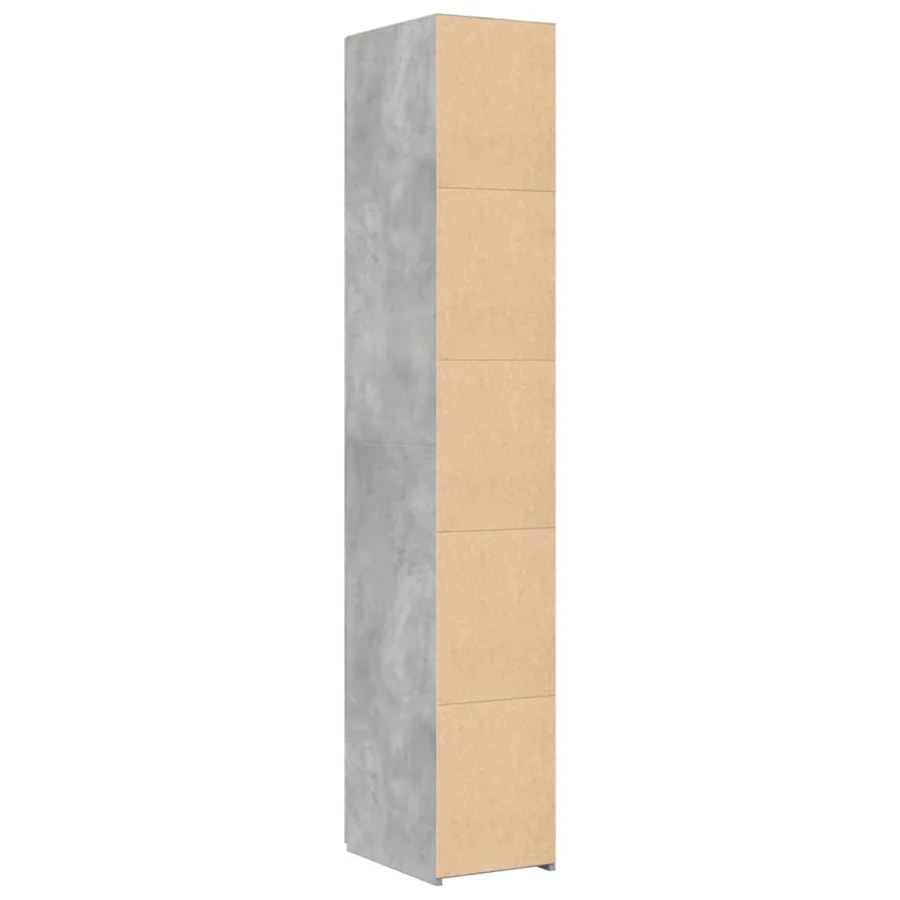 Buffet haut gris béton 30x42,5x185 cm bois d'ingénierie - 4